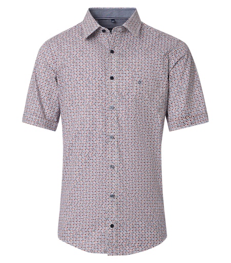 Print Short Sleeve Shirt - Blue