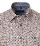 Print Short Sleeve Shirt - Blue1