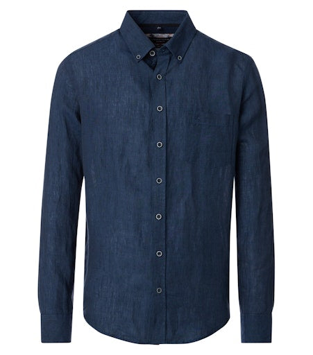 Casual End on End Shirt - Dark Blue
