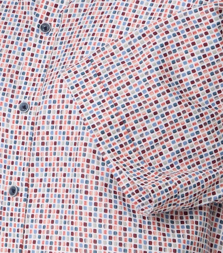 Print Short Sleeve Shirt - Garnet