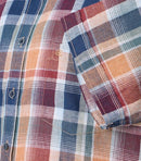 Casa Moda Check Short Sleeve Shirt - Tangarine