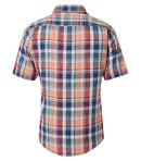 Casa Moda Check Short Sleeve Shirt - Tangarine