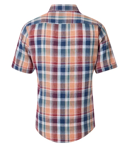 Casa Moda Check Short Sleeve Shirt - Tangarine