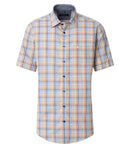 Check Short Sleeve Shirt - Tangarine