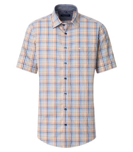 Check Short Sleeve Shirt - Tangarine