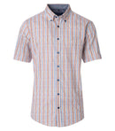 Stripe Short Sleeve Shirt - Tangarine