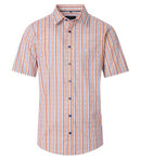 Short Sleeve Print Shirt - Tangarine