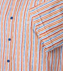 Short Sleeve Print Shirt - Tangarine