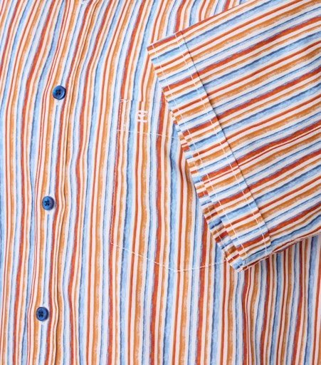 Short Sleeve Print Shirt - Tangarine