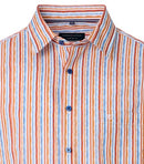 Short Sleeve Print Shirt - Tangarine