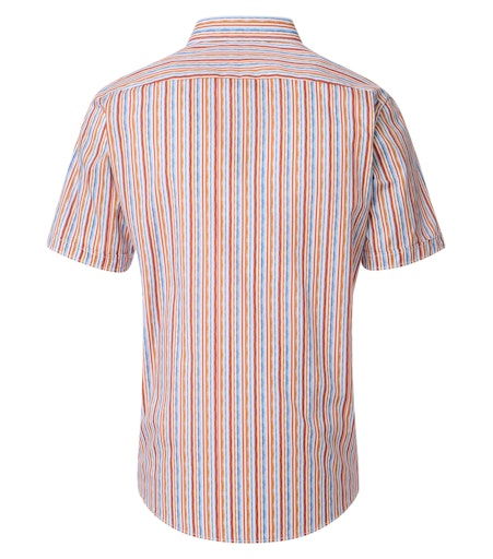 Short Sleeve Print Shirt - Tangarine