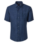 Plain Twill Short Sleeve Shirt - Dark Blue