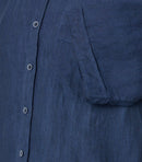 Plain Twill Short Sleeve Shirt - Dark Blue