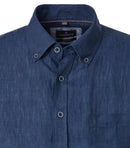 Plain Twill Short Sleeve Shirt - Dark Blue