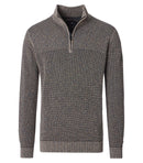Plain Troyer Zip Jumper - Brown