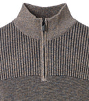 Plain Troyer Zip Jumper - Brown