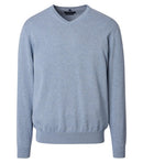 Plain V Neck Jumper - Rain Washed