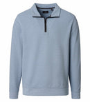 Plain Troyer Zip Sweatshirt - Ashley Blue