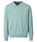 Plain V Neck Jumper - Blue Surf