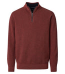 Plain Troyer Zip Jumper - Burnt Henna