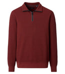 Plain Troyer Zip Sweatshirt - Fired Brick