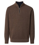 Plain Troyer Zip Jumper - Coffee Liquer