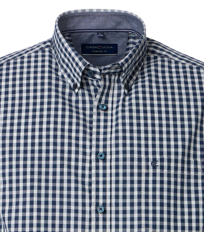 Check Short Sleeve Shirt - Light Blue