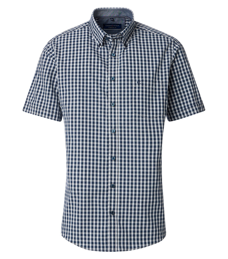 Check Short Sleeve Shirt - Light Blue