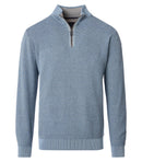 Plain Troyer Zip Jumper - Ashley Blue