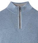 Plain Troyer Zip Jumper - Ashley Blue