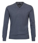 Plain V Neck Jumper - Vintage Indigo