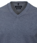 Plain V Neck Jumper - Vintage Indigo
