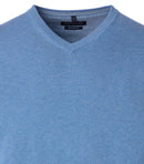 Plain V Neck Jumper - Petrol Blue
