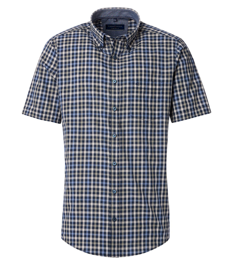 Check Short Sleeve Shirt - Green Milleu