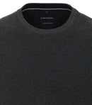 Patterned Round Neck Jumper - Thyme