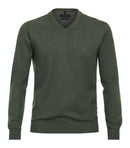 Plain V Neck Jumper - Thyme