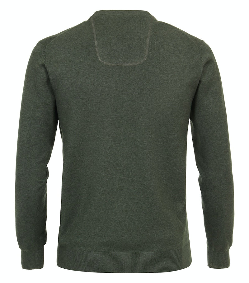 Plain V Neck Jumper - Thyme