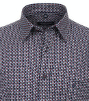 Casual Long Sleeve Print Shirt - Red