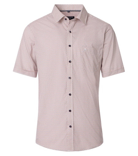 Print Short Sleeve Shirt - Garnet