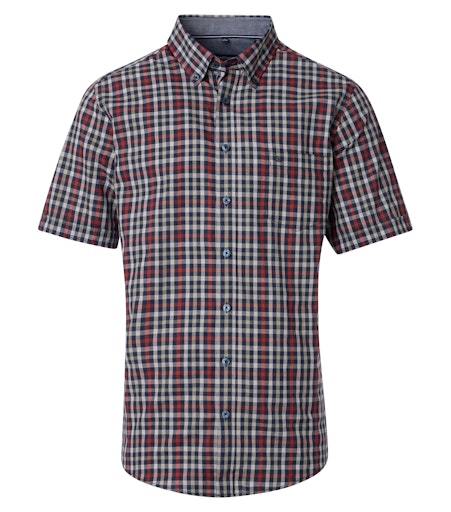 Check Short Sleeve Shirt - Garnet