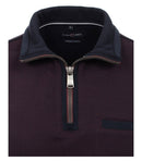 Contrast Collar 1/2 Zip Jumper - Bordeaux
