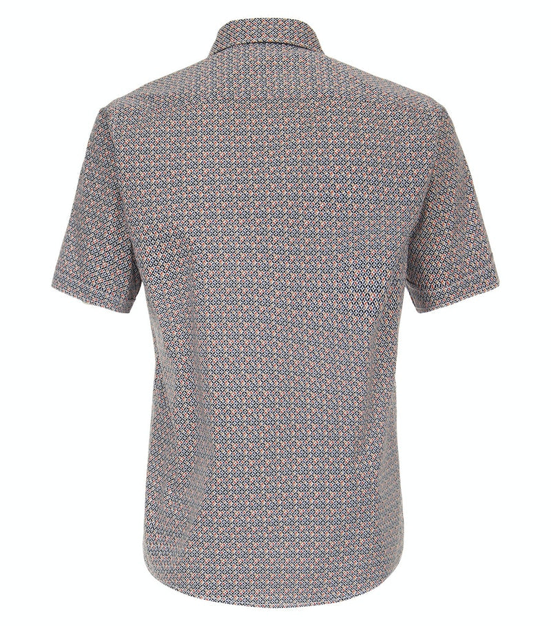 Print Short Sleeve Shirt - Tangarine