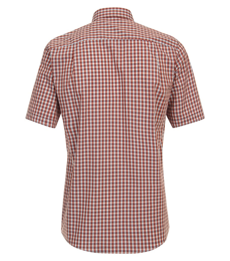 Casual Short Sleeve Shirt - Tangarine