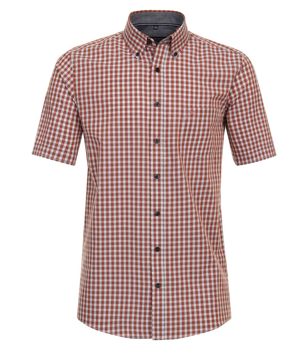Casual Short Sleeve Shirt - Tangarine
