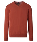Plain V Neck Jumper - Burnt Ochre