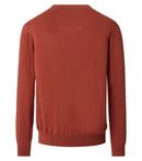 Plain V Neck Jumper - Burnt Ochre