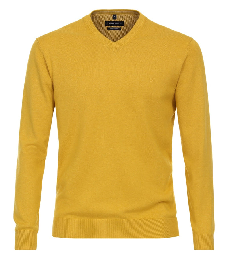 Plain V Neck Jumper - Bamboo