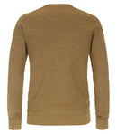 Patterned Round Neck Jumper - Old Gold