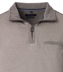 Contrast Collar 1/2 Zip Jumper - Light Goat