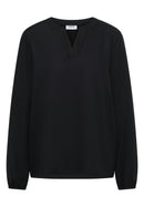 Solid Deco Blouse - Black